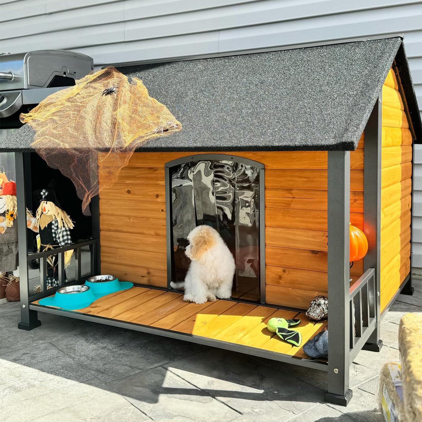 Dog House: Metal Frame Extra Large Dog House With Porch