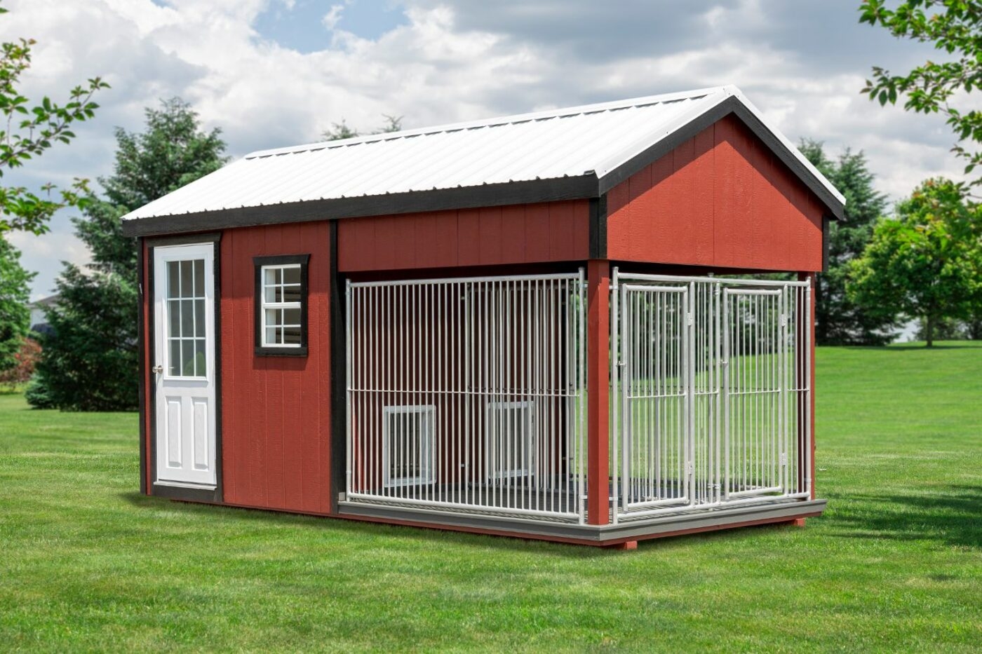 Dog Kennel: Luxury Dog Kennel Shed Dual Compartment Design