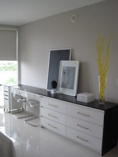 Dresser Dark Top Contrast Integrated Desk Modern Bedroom Workspace