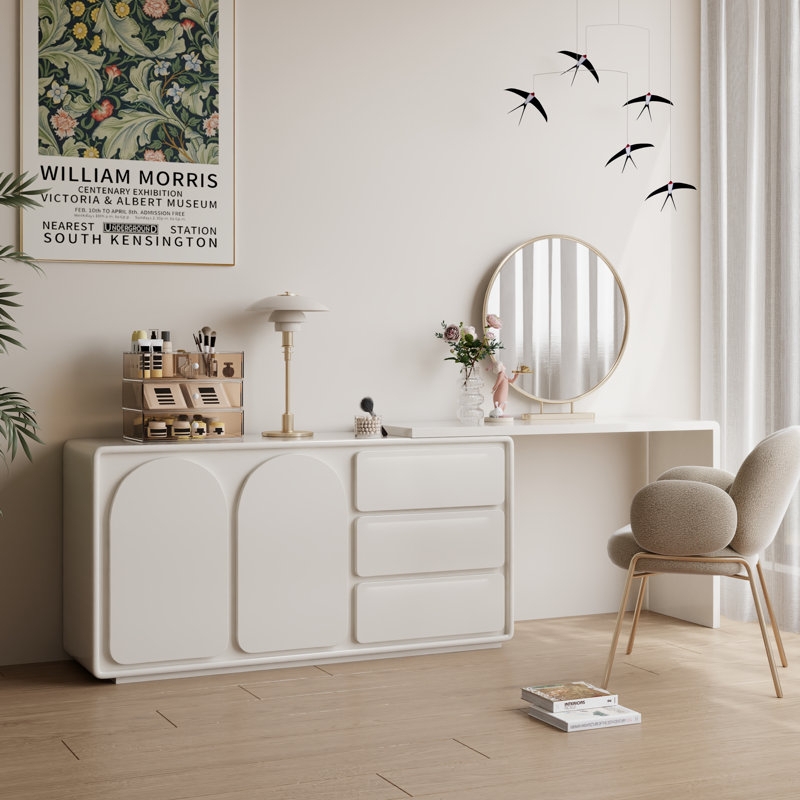 Dresser Desk Combo Arched Panels Rounded Arched Panel Dresser Desk