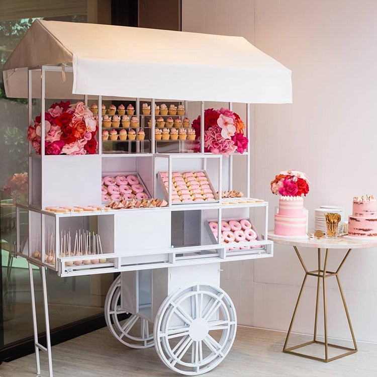 Event Cart Matte Iron Dessert Cart Display Rental Station