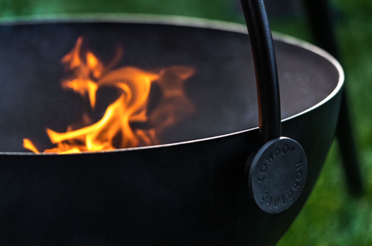 Fire Pit Embossed Logo Matte Black Finish Deep Basin