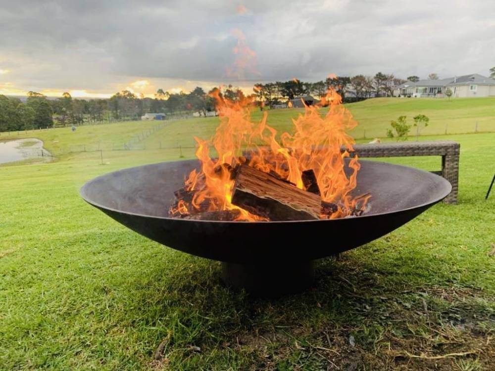 Fire Pit Pedestal Base Cauldron Silhouette Modern Look
