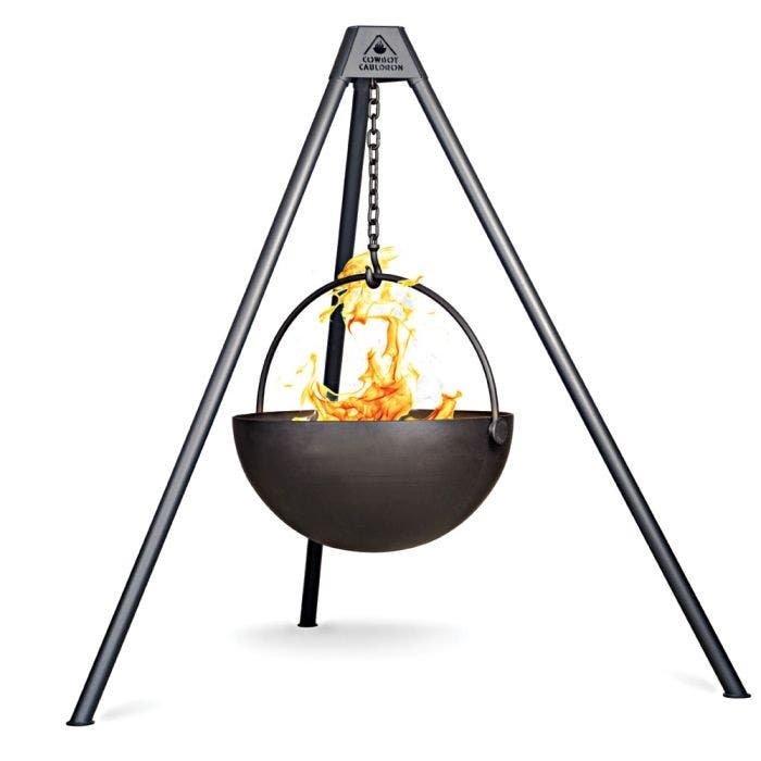 Fire Pit Tripod Suspended Heavy Duty Chain Matte Black