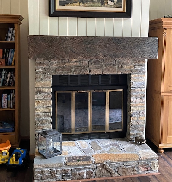 Fireplace Mantel: 12x12 Rough Sawn Rustic Faux Beam
