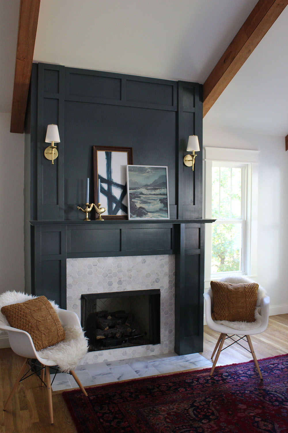 Fireplace Mantel: Floor To Ceiling Fireplace Wall Unit