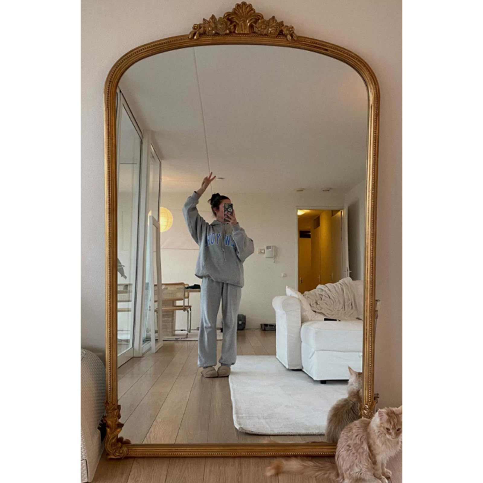 Floor Mirror Arched Top Vintage French Dressing Mirror