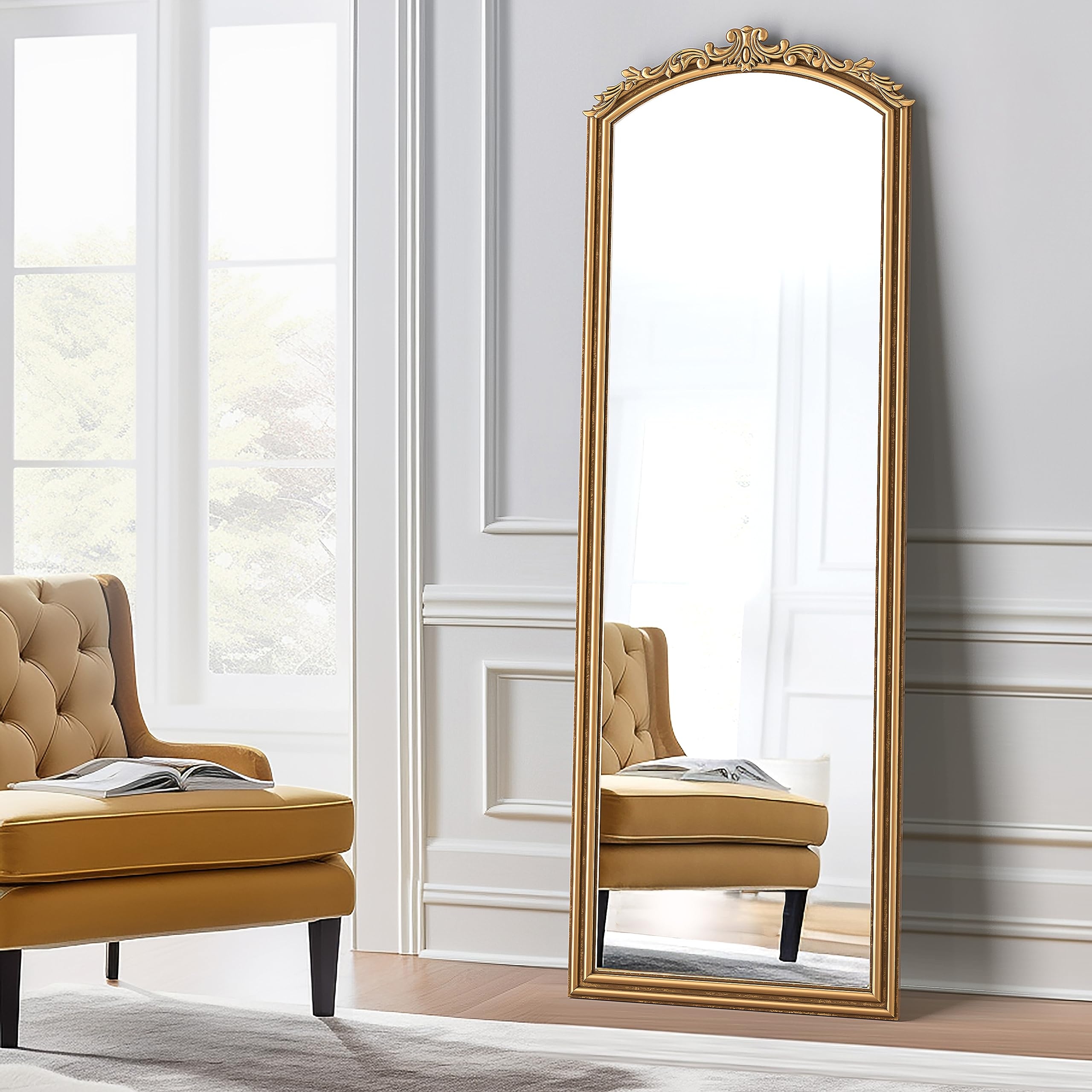 Floor Mirror French Country Arched Top Design Mirror