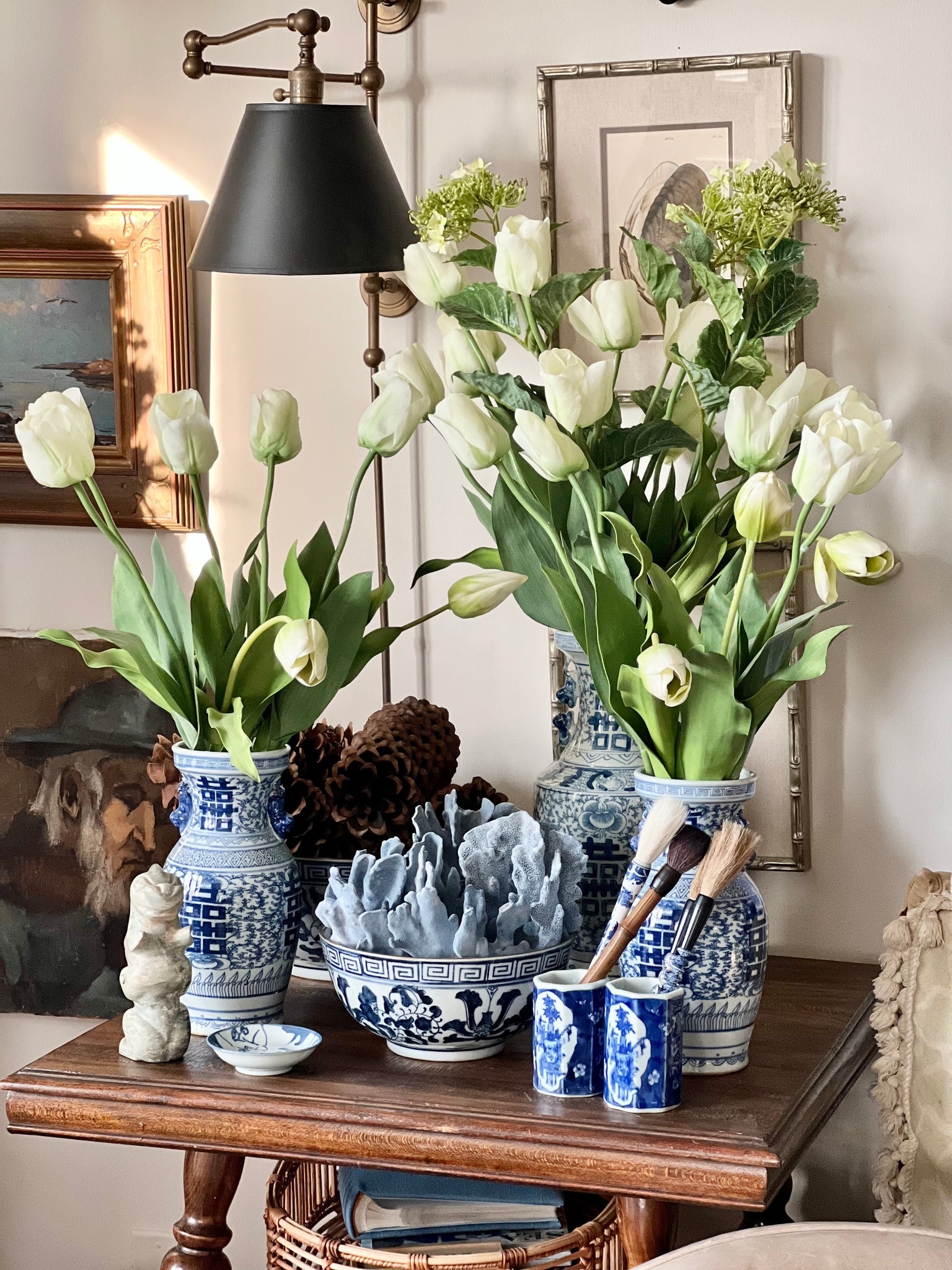 Flower Vase Double Happiness Motif Tulip Centerpiece