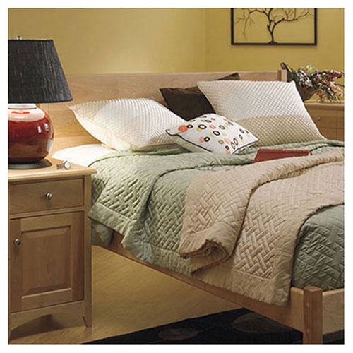 Four Post Bed Natural Wood Grain Transitional Design