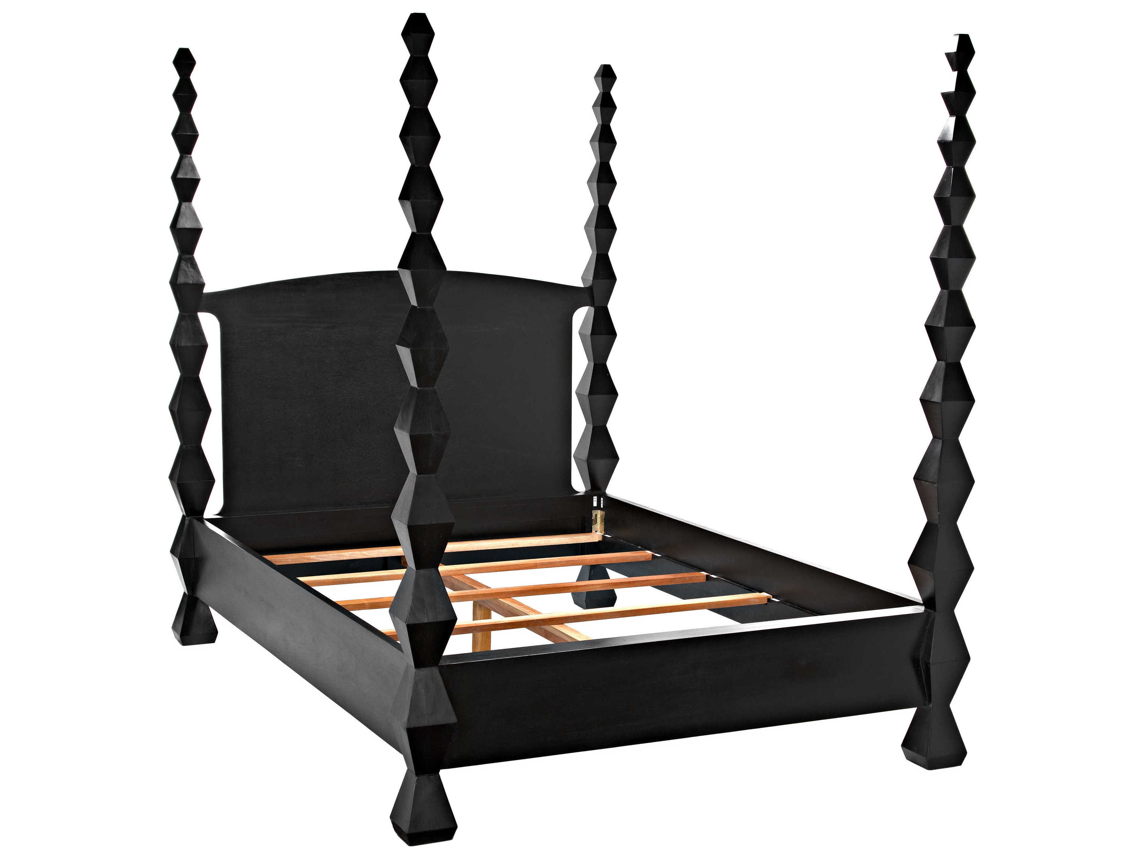 Four Poster Bed incorporating Faceted Posts in Matte Finish