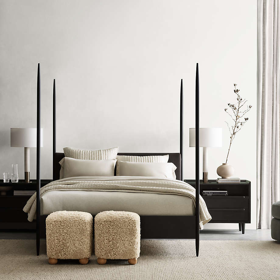 Four Poster Bed showcasing Tapered Posts and Upholstery
