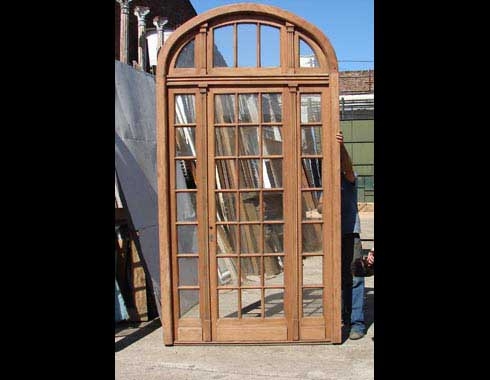 French Door Sidelights Arched Transom Wood Unit