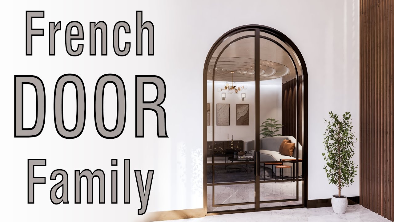 French Door Slim Black Frame Parametric Arched Style