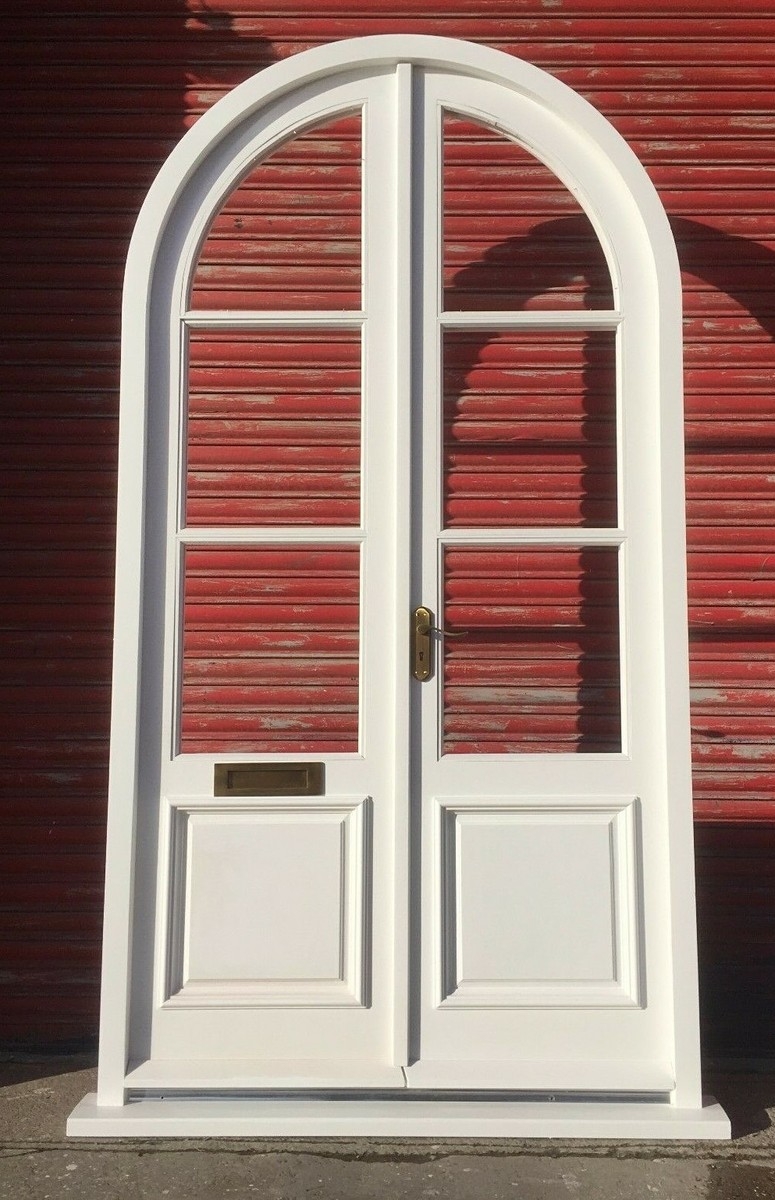 French Doors With Integrated Letter Slot White Wood