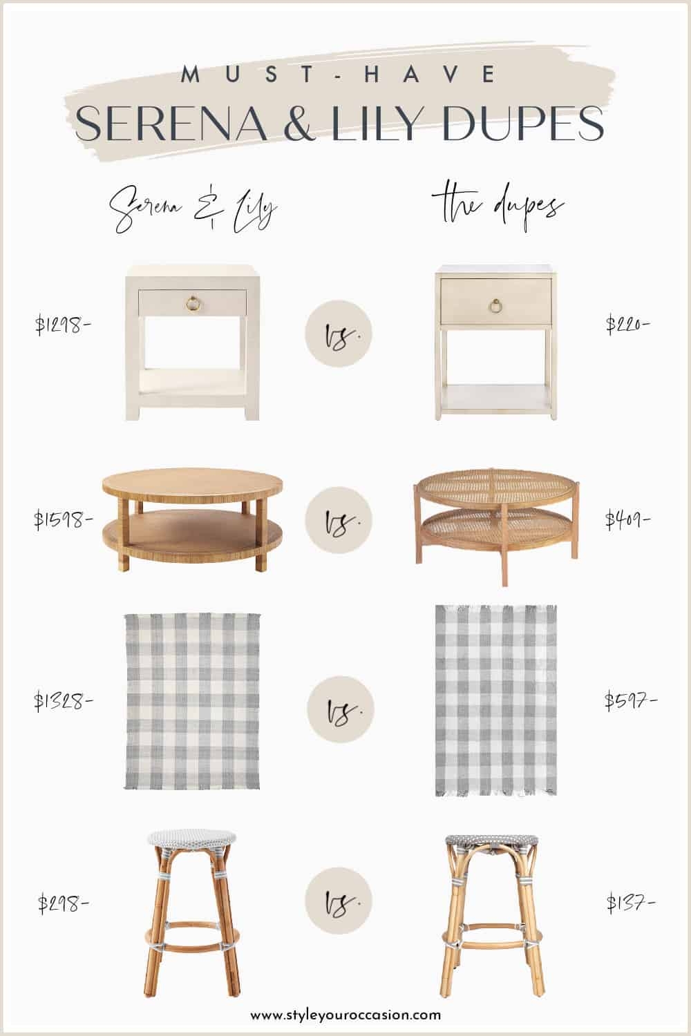 Furniture Collection: Gingham Pattern and Gray Gingham Rug Aesthetic