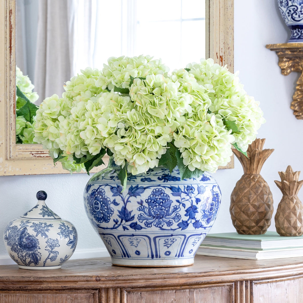 Ginger Jar Vase Traditional Floral Chinoiserie Accents
