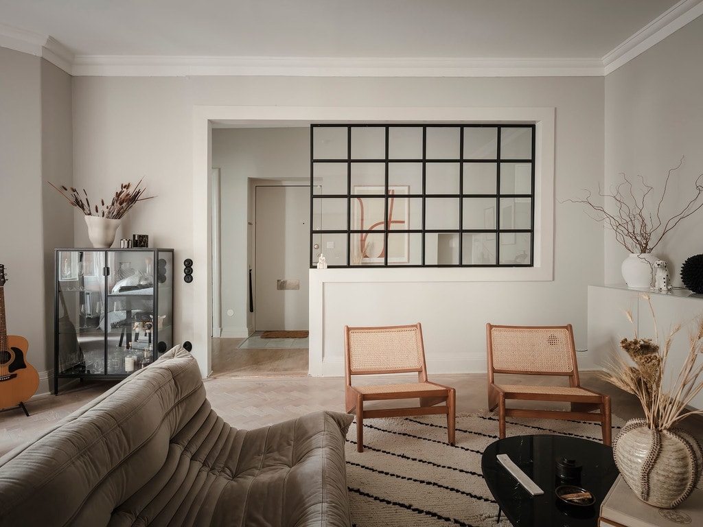 Glass Room Divider Tufted Lounge Sofa Scandinavian Living Room Divider