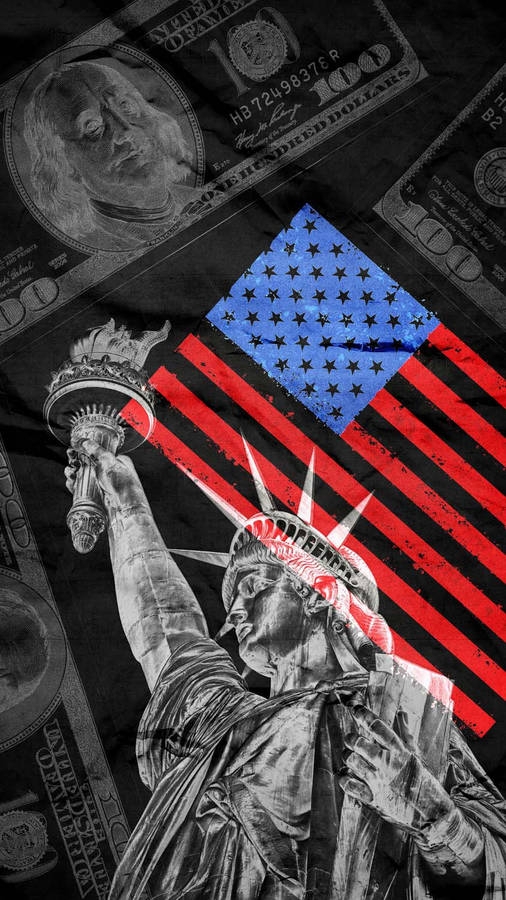 Graphic Print Hundred Dollar Background Liberty Pop Art