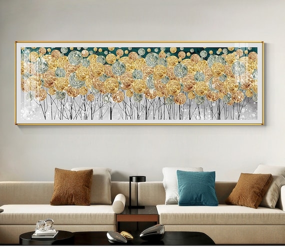 Horizontal Wall Art Gold Foil Canopy Luxury Gold Foil Art