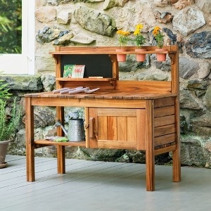 Kids Potting Bench in Acacia Wood for Acacia Wood Kids Bench