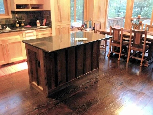Kitchen Island Vertical Plank Detail Dark Wood Kitchen Island