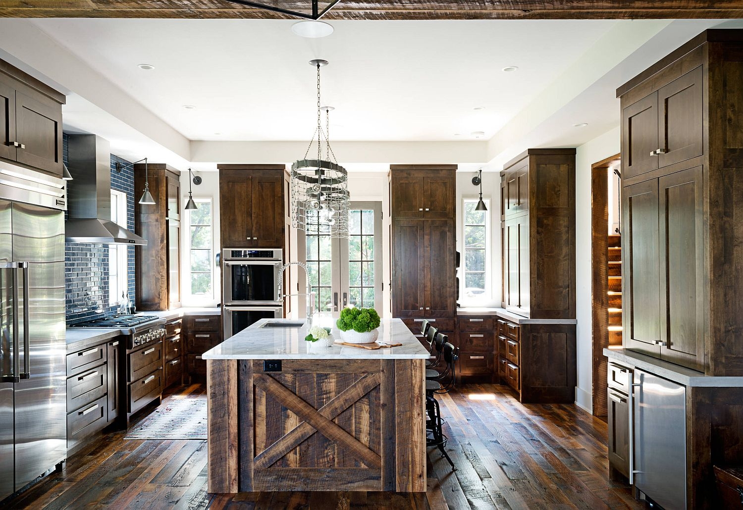 Kitchen Island X-Brace Base and Modern Industrial Kitchen Design