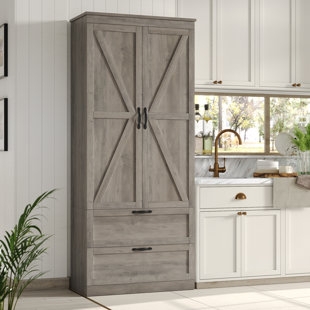 Kitchen Pantry Bottom Drawers Grey Barn Door Pantry
