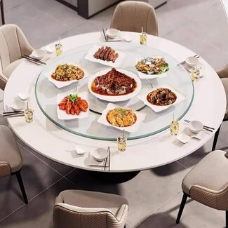 Lazy Susan Glass Rotating Serving Tray for Round Dining Tables
