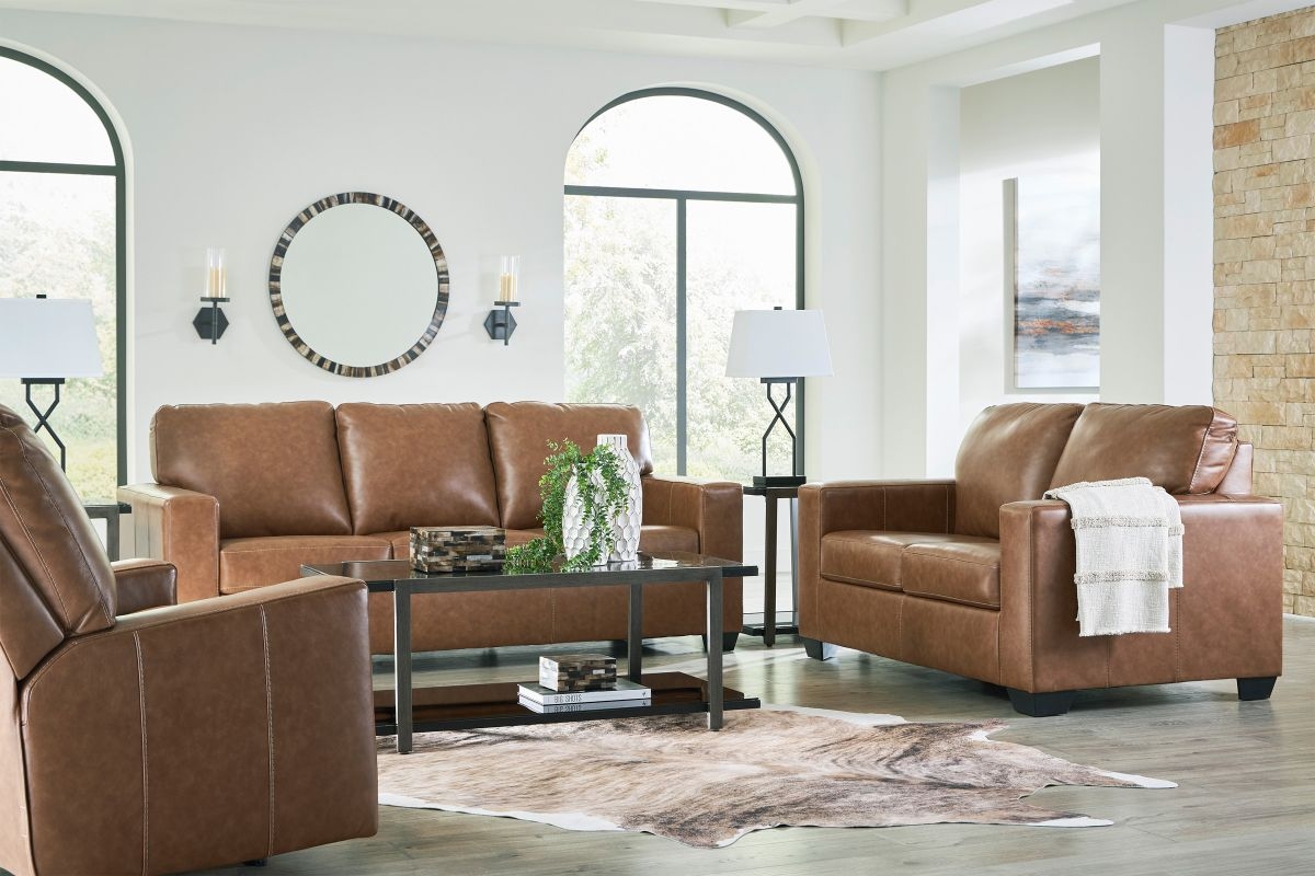 Leather Sofa in Transitional Silhouette and Farmhouse Sofa
