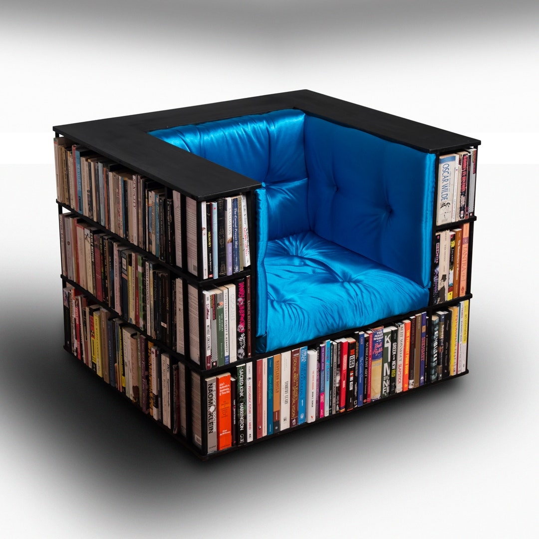 Library Chair Electric Blue Tufted Blue Tufted Library Nook