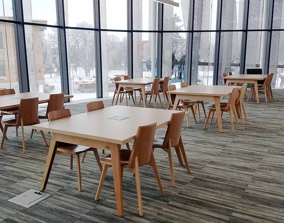 Library Chair Power Access Ports Modern Wood Library Chairs