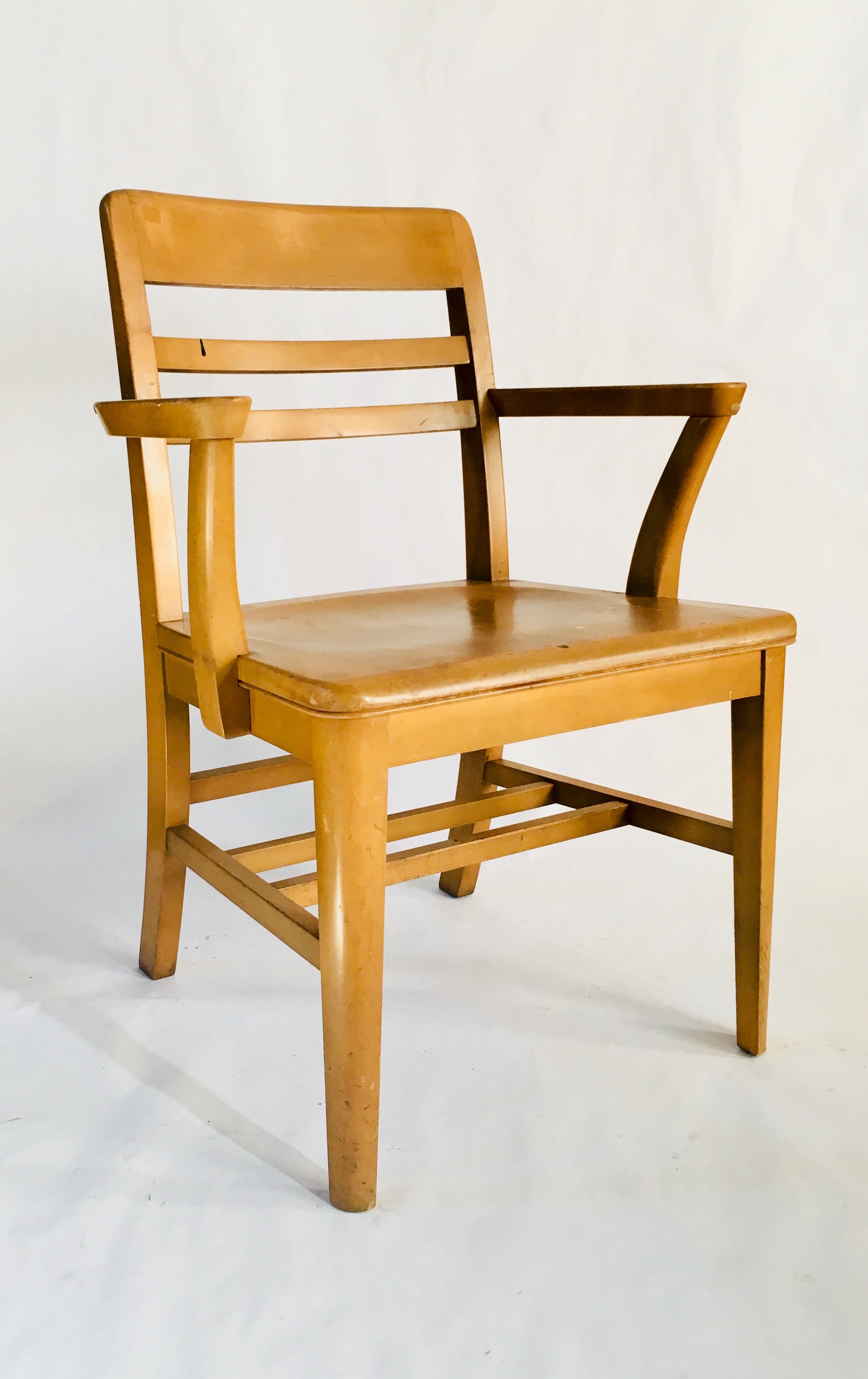 Library Chair Triple Slat Back Gunlocke Library Armchair
