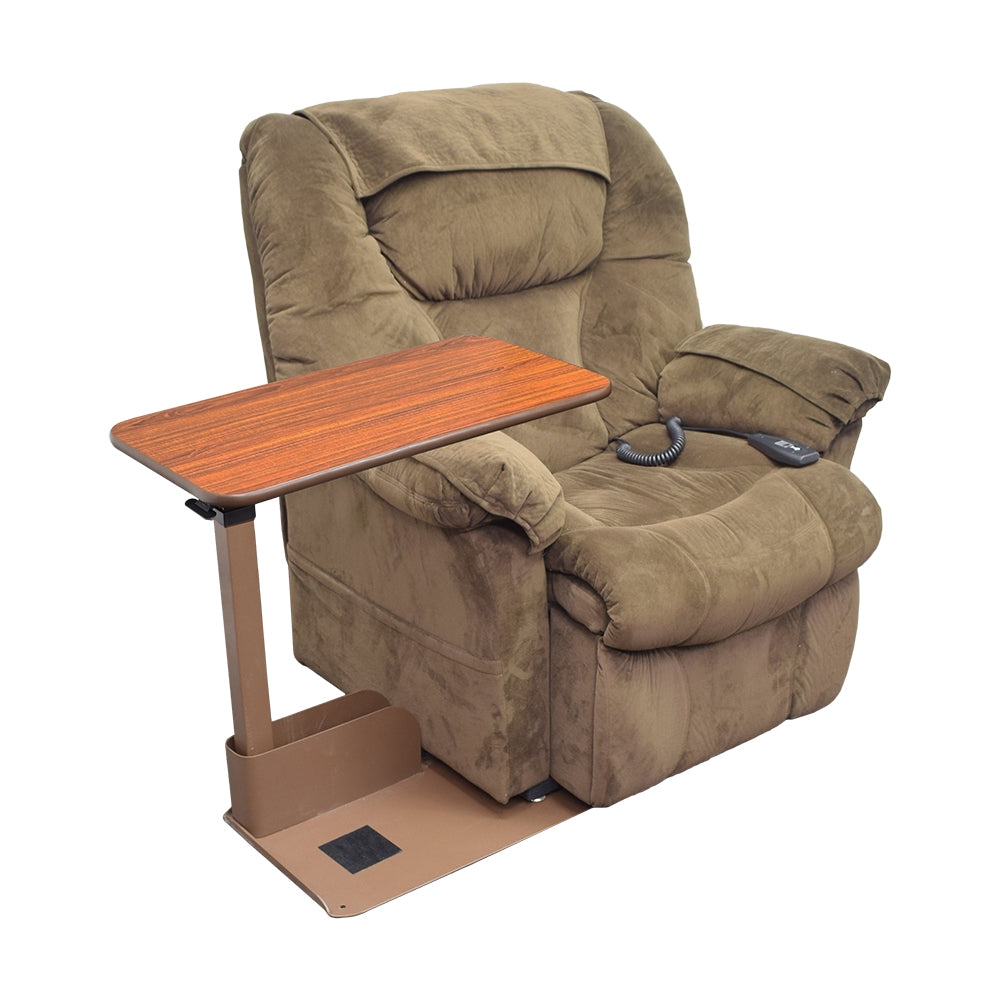 Lift Chair Side Table with Base Stability Plate and Pivoting Top