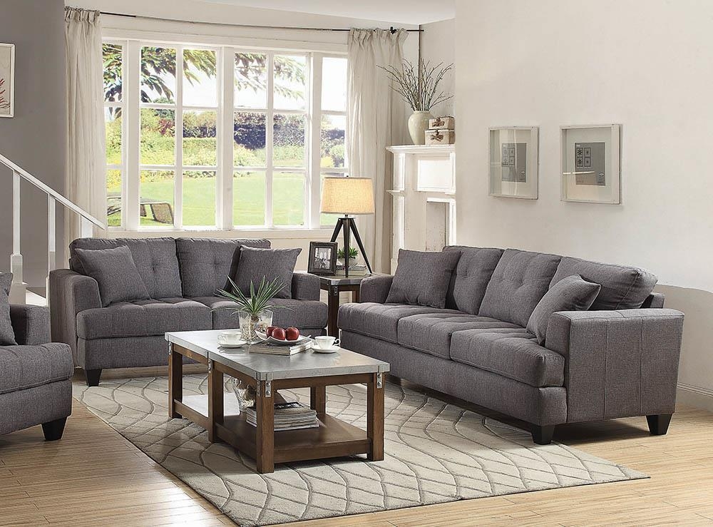 Living Room Set Industrial Coffee Table Dark Seating