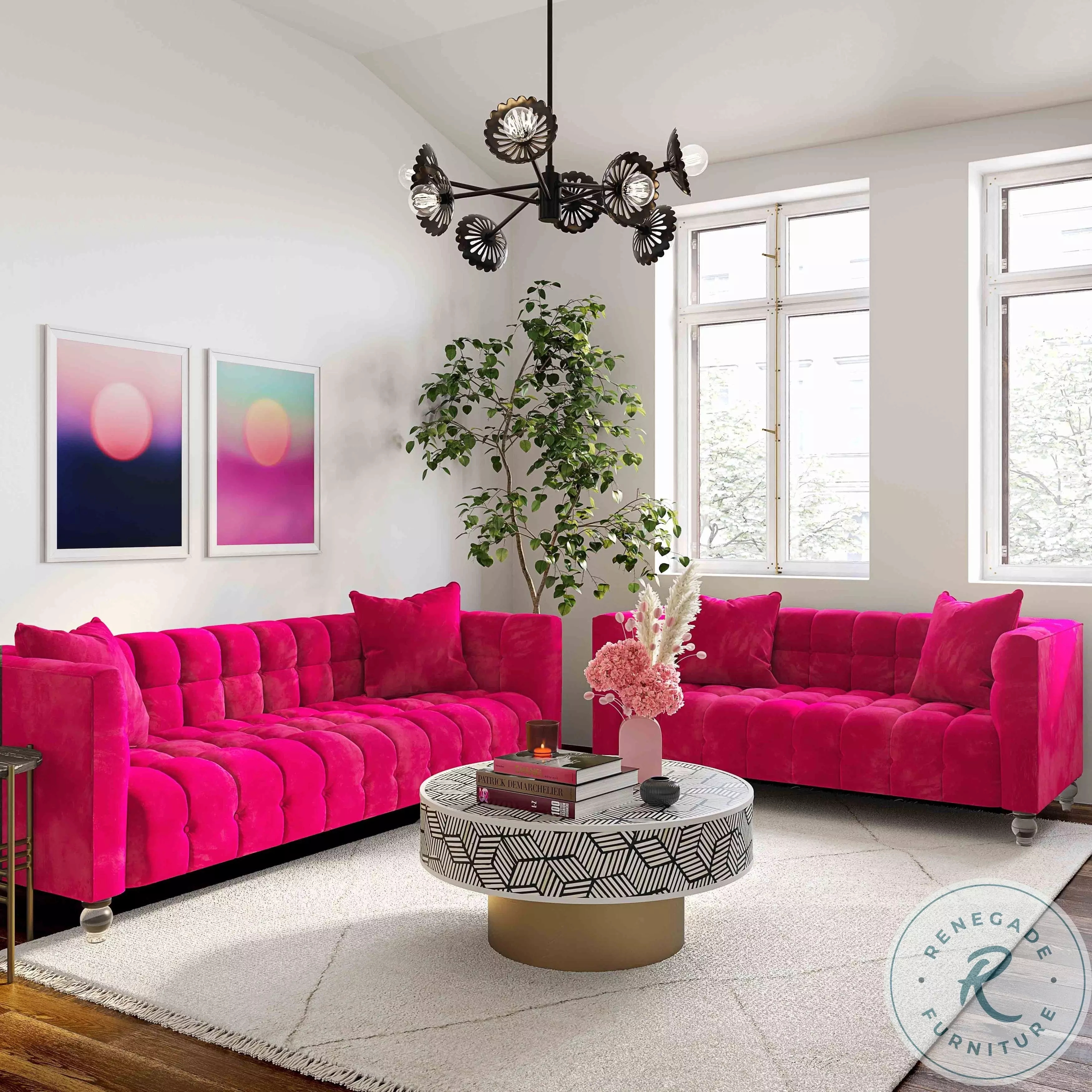 Pink Velvet Sofa
