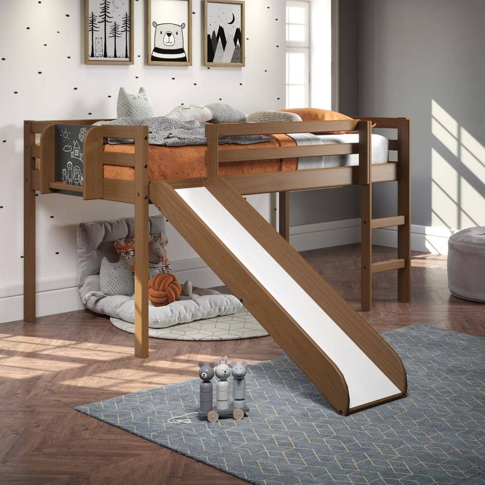 Loft Bed with Chalkboard Side and Kids Bed with Chalkboard