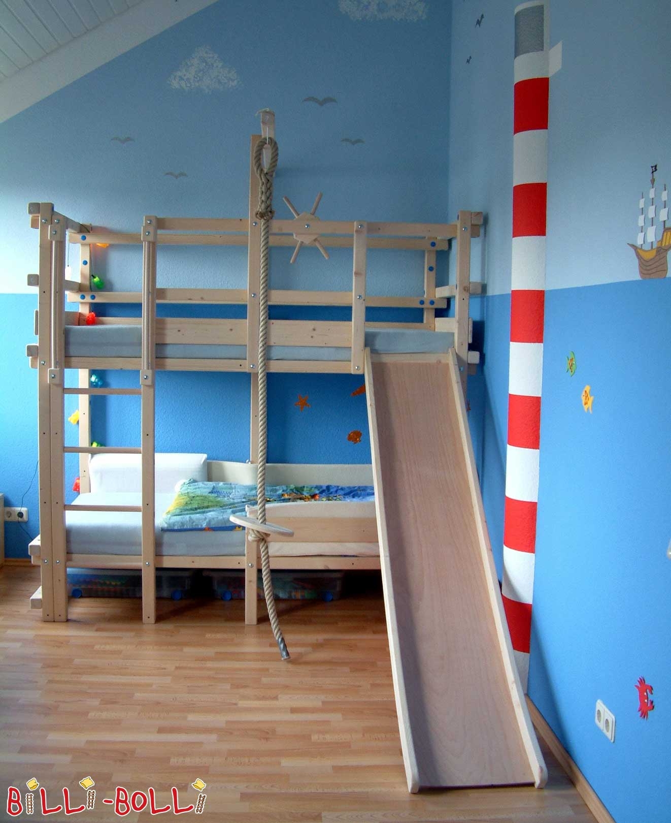 Loft Bunk Bed with Climbing Rope and Nautical Loft Bed