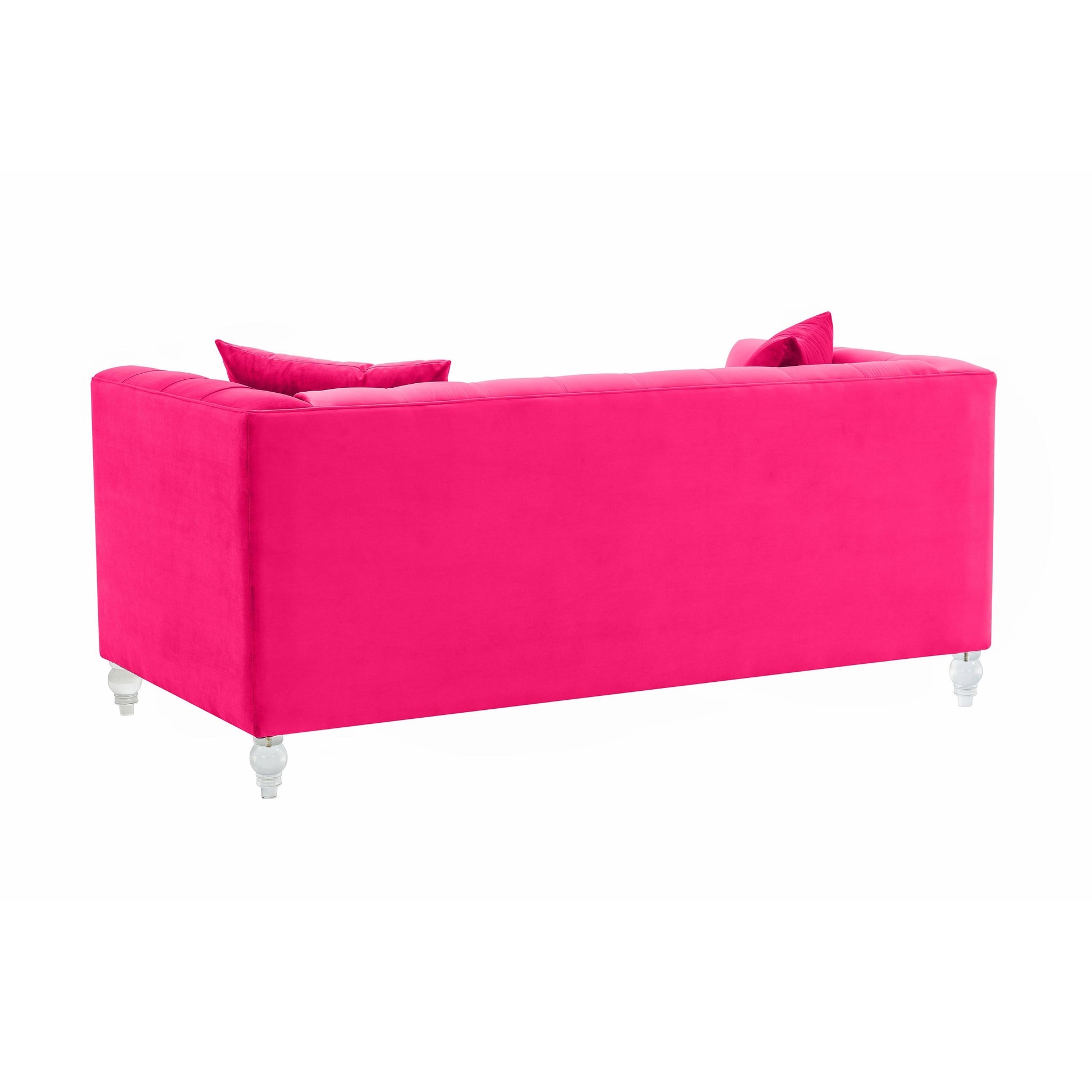 Loveseat with Tuxedo Silhouette and Clear Turned Legs
