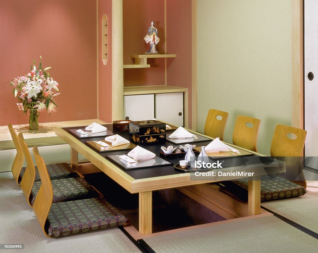 Low Dining Table featuring Sunken Floor Seating