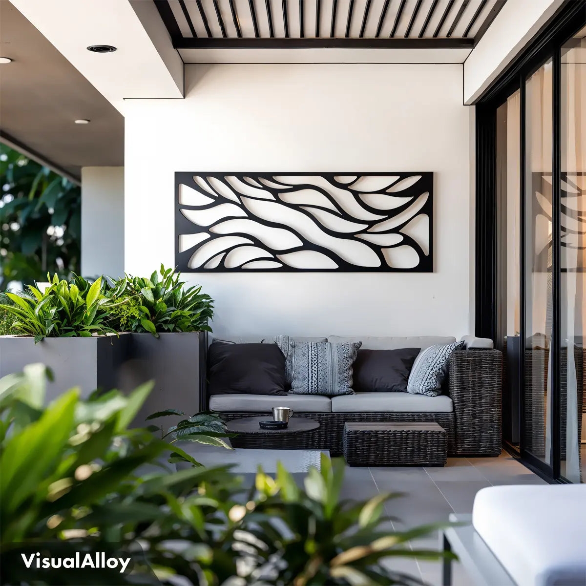 Metal Wall Art Organic Waves Modern Outdoor Wall Decor