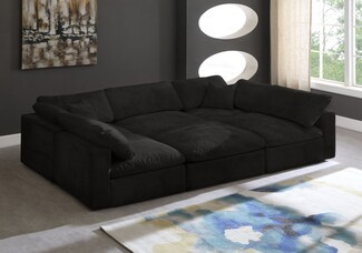 Modular Sectional Deep Lounging Depth Low Profile Pit Sofa