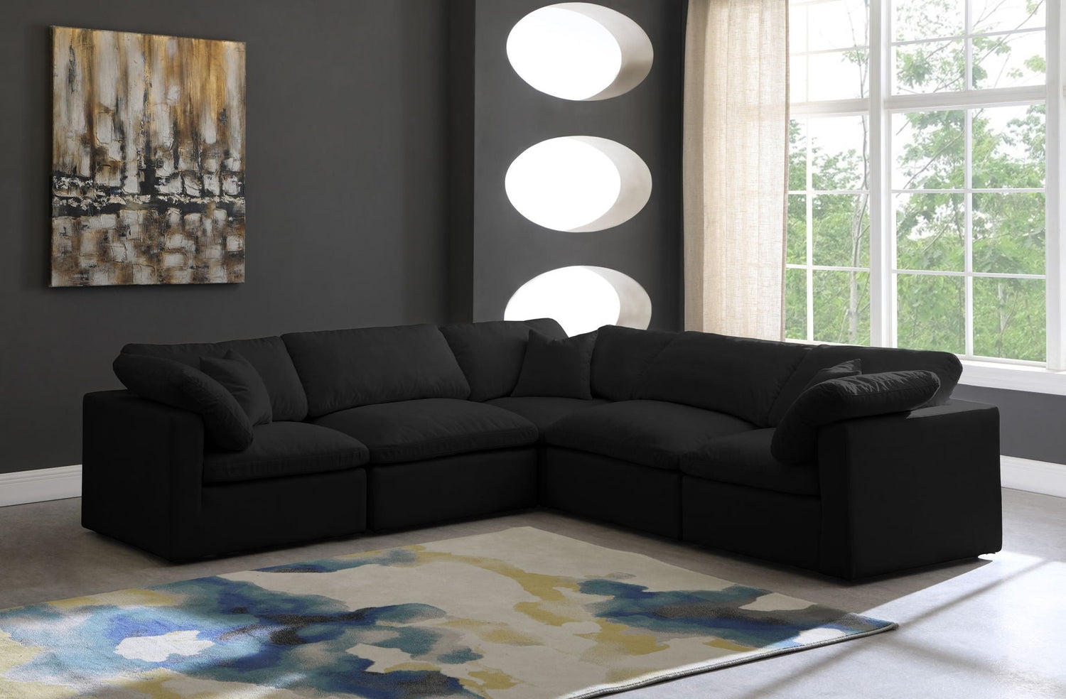 Modular Sectional Five Piece Modular Cloud L-Shaped Lounge