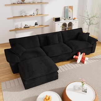 Modular Sectional L-Shaped Design Corduroy Cloud Couch