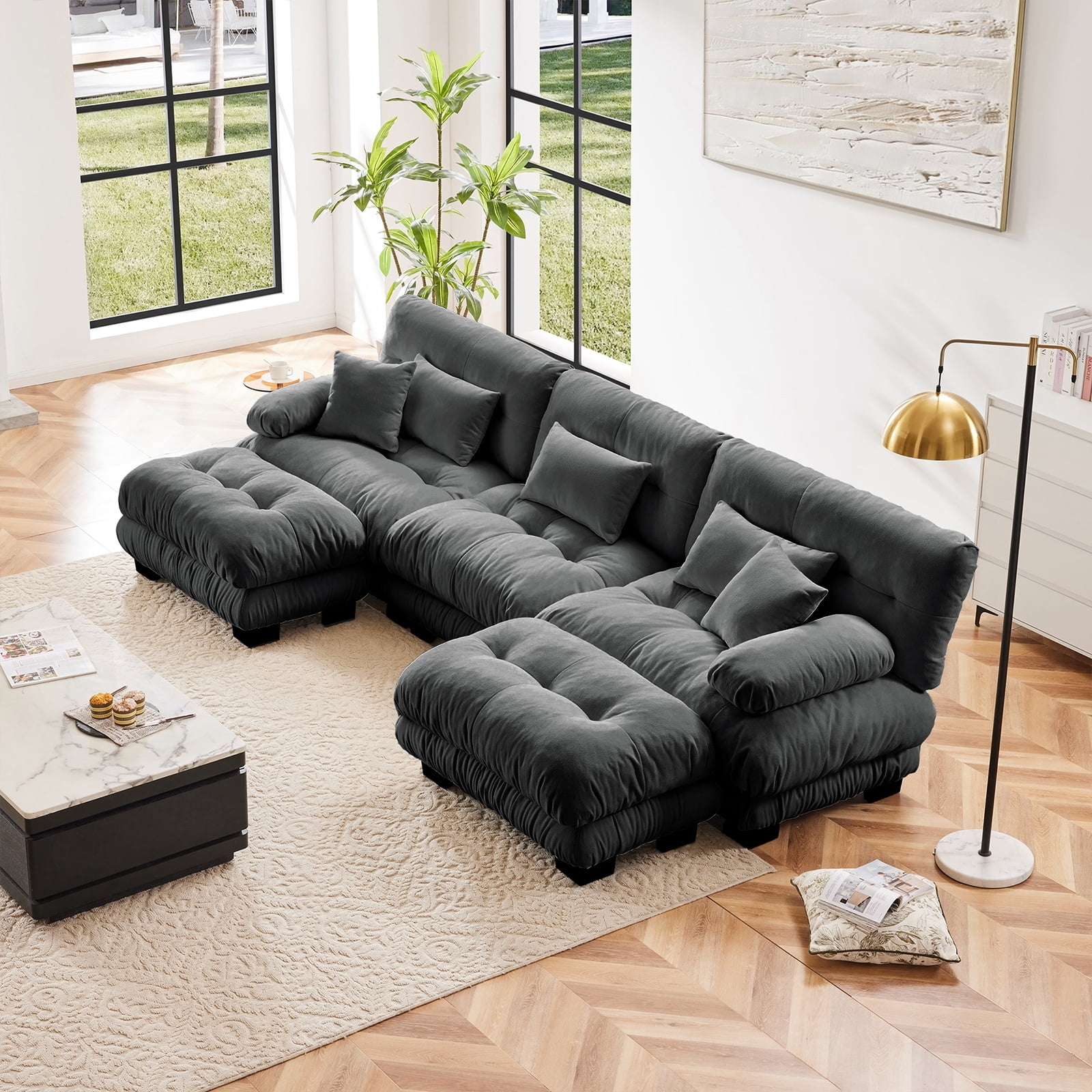 Modular Sectional Sofa Tufted Seating Cloud Couch