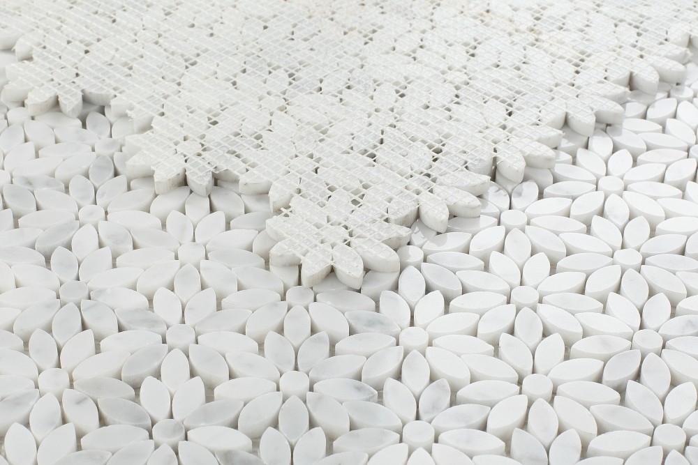Mosaic Tile Mesh Backing Carrara Stone Mosaic Sheets