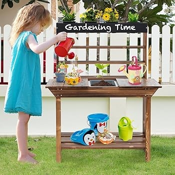 Mud Kitchen in Potting Bench Style and Garden Activity Table