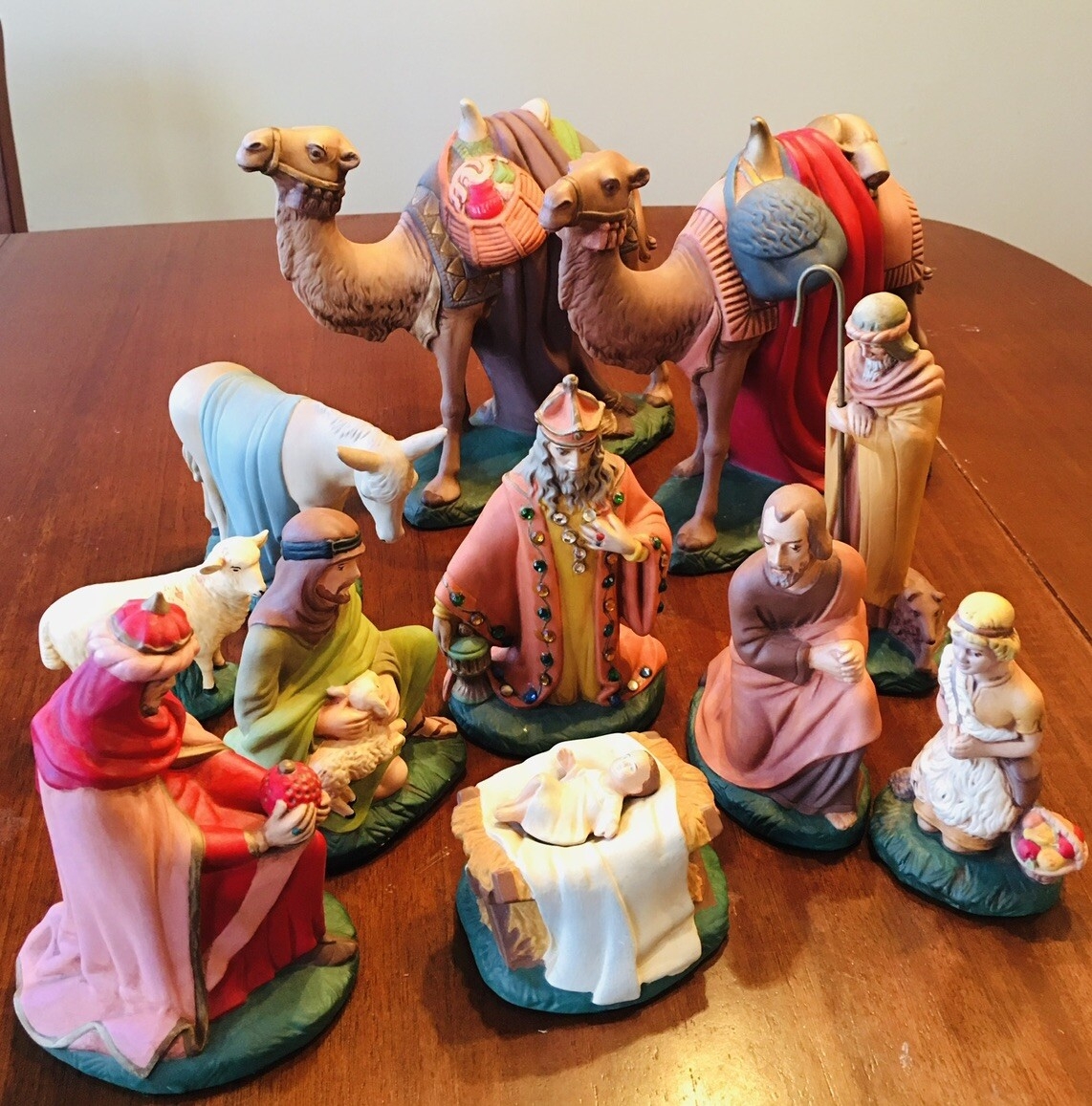 Nativity Scene in Holland Mold Style with Muted Palette 12 Piece Set