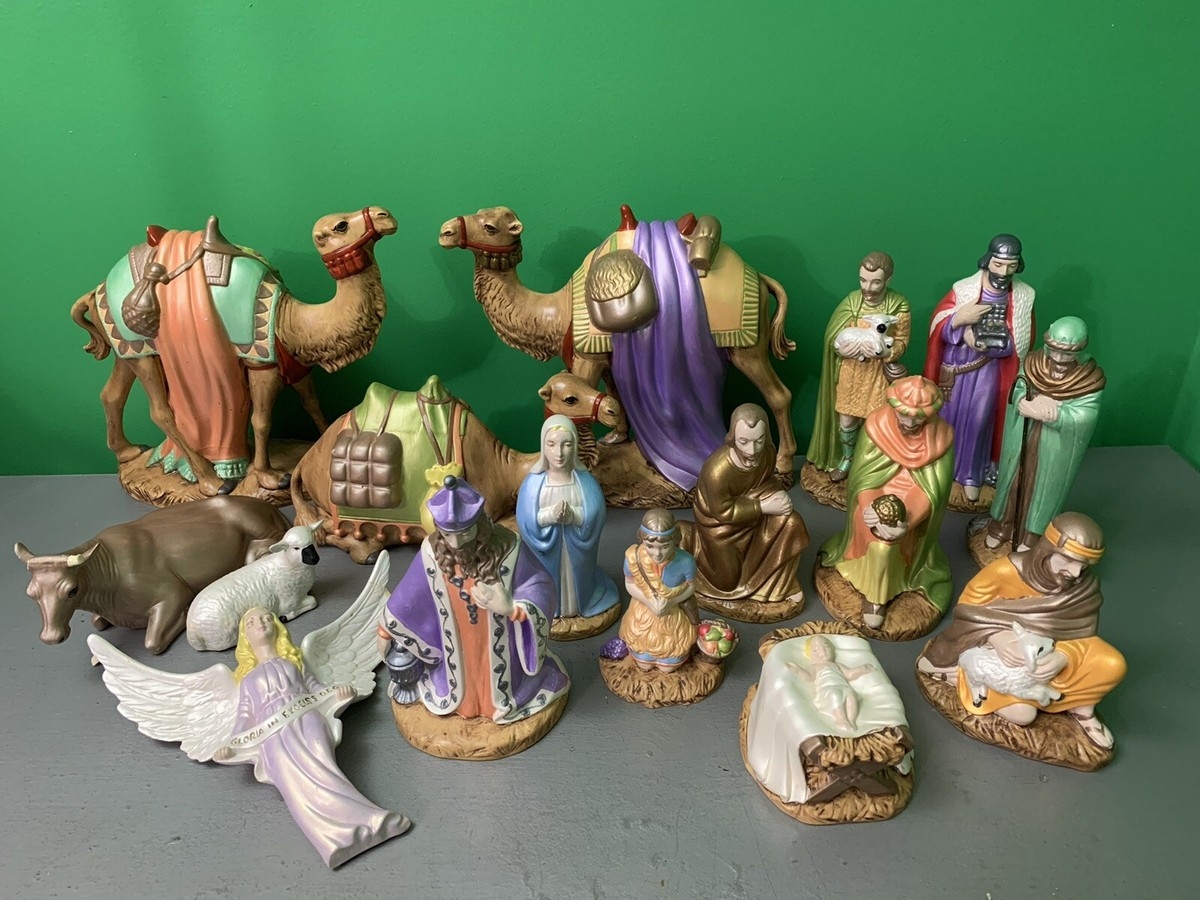 Nativity Set with Vintage Holland Mold and Oversized Camel Figures