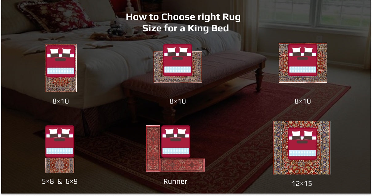 Oriental Rug Master Bedroom: Layout with End of Bed Bench
